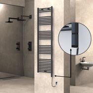 Haiti Elektrikli 600 Watt 500x1800 cm Düz Antrasit Oned On Off Termostatlı Sağ Havlupan