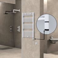 Haiti Elektrikli 600 Watt 600x1100 cm Düz Beyaz Oned On Off Termostatlı Sağ Havlupan