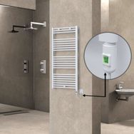 Haiti Elektrikli 600 Watt 600x1200 cm Düz Beyaz On Off Düğmeli Havlupan