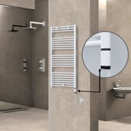 Haiti Elektrikli 600 Watt 600x1200 cm Düz Beyaz Oned On Off Termostatlı Sağ Havlupan