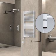 Haiti Elektrikli 600 Watt 600x1200 cm Düz Beyaz Oned On Off Termostatlı Sol Havlupan