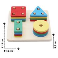 Hamaha Ahşap Eğitici Oyuncak Kare 4'lü Sütun Geometrik Şekil