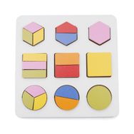 Hamaha Ahşap Eğitici Oyuncak Montessori Geometrik 2 Çizgi Şekiller Oyun Seti