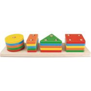 Hamaha Wood Toys Ahşap Eğitici Geliştirici Oyuncak Geometrik Şekiller 4lü Vidalama Bultak
