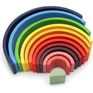 Hamaha Wooden Toys Ahşap Eğitici Geliştirici 12'li Gökkuşağı