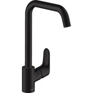 Hansgrohe 260 Focus E Mat Siyah Tek Kollu Eviye Bataryası