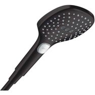 Hansgrohe Mat-Siyah 120 3 Jet Raindance Select E El duşu