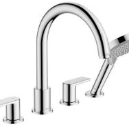 Hansgrohe Vernis Shape 4 Delikli Krom Küvet Bataryası