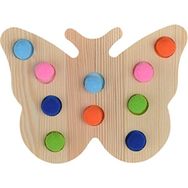 Happy Junior Montessori Eğitici Ahşap Kelebek Keçe Ponponlu Oyuncak