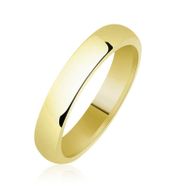 Harem Altın 4 mm Düz Bombeli Gold Gümüş Alyans