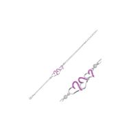 Harem Altın BR0460435 Pembe Üç Kalpli Gümüş Kadın Bileklik