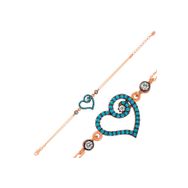 Harem Altın BR0460492 Mavi Kalpli Gümüş Kadın Bileklik