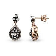 Harem Altın EK19 0.54 ct Elmas Zümrüt Pırlanta Küpe