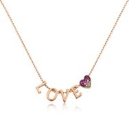 Harem Altın Gümüş Kalpli Love Kadın Kolye