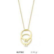 Harem Altın Kly782 14 Ayar Altın Çift Tektaş Yüzük Kolye