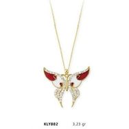 Harem Altın KLY882 14 Ayar Altın Kırmızı Kelebek Kolye