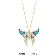Harem Altın KLY883 14 Ayar Altın Mavi Kelebek Kolye