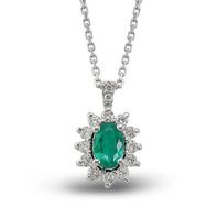Harem Altın RTKL23 0.64 Ct Pırlanta Zümrüt Altın Kolye