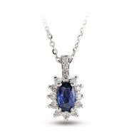 Harem Altın RTKL30 0.51 Ct Pırlanta Safir Altın Kolye