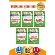Harika Çocuk Yayınları PYD20220108 5-6 Yaş 5 Kitap 160 Sayfa İlkokula Hazırlık Çizgi Çalışmaları Seti