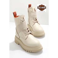 Harley Davidson HD0777055403 Beige Leather Kadın Bot
