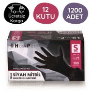 Has-Pet Siyah 12 Kutu 100 Adet S Nitril Muayene Eldiveni