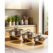 Hascevher 6 Parça Kumsal Çelik Tencere Seti