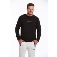 Hatemoğlu Siyah Regular Fit Pamuklu Bisiklet Yaka Sweatshirt