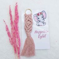 Hayaller Dükkanı 20 Adet Ekonomik Altında Kağıtlı Bebek Şekeri Bebek Mevlüt Hediyesi Makrome Anahtarlık