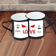 Hayaller Dükkanı Love Sevgililer Günü lik Ikili Kalp Kulplu Siyah Sihirli Kupa