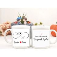 Hayaller Dükkanı Sevgililer Günü Söz Yazılı Kişiye Özel Baskılı lik Kupa Bardak