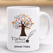 Hayaller Dükkanı Türkçe Öğretmeni 2 Kişiye Özel Öğretmenler Günü Kupa