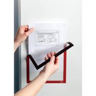 Hdg 5 Adet 21x30 cm Kırmızı Kenarlı Şeffaf A4 Mıknatıslı Manyetik Evrak Tutucu