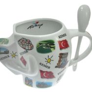 Hdmarketim 5916 Antalya Kemer Temalı El Figürlü Seramik Kupa