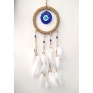 Hdmarketim Nazar Boncuklu Düş Kapanı Dreamcatcher Kuş Tüyü Duvar Süsü