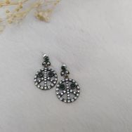 Hdmarketim Otantik Osmanlı Motifli Swarovski Taşlı Işıltılı Hürrem Sultan Eskitme Yeşil Küpe