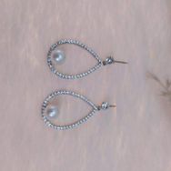 Hdmarketim Swarovski Taşlı İnci Doğal Taşlı Küpe