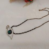 Hdmarketim Swarovski Yeşil Zümrüt Renk Herşeyi Gören Göz Kolye