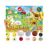 Headu Tactile Kabartma Boyalı 21 Parça Çiftlik Puzzle