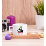 Hediye Dükkanı Fizik Mühendisi Ahşap Altlıklı Mumlu Fincan