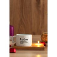 Hediye Dükkanı Kadın Kelime Anlamı Ahşap Altlıklı Mumlu Fincan