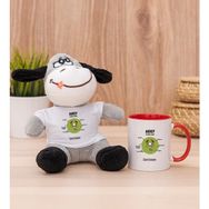 Hediye Dükkanı Kişiye Özel Akrep Burcuna Hediye Kırmızı Kupa Bardak ve Peluş Eşek