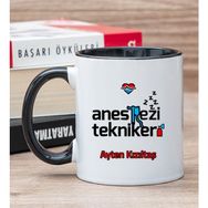 Hediye Dükkanı Kişiye Özel Anestezi Teknikeri Siyah Kupa Bardak