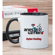 Hediye Dükkanı Kişiye Özel Anestezi Uzmanı Siyah Kupa Bardak