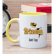 Hediye Dükkanı Kişiye Özel Arkeolog Sarı Kupa Bardak