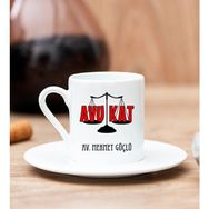 Hediye Dükkanı Kişiye Özel Avukat Beyaz Türk Kahvesi Fincanı