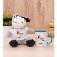 Hediye Dükkanı Kişiye Özel Az Önce Aşık Oldum Tasarım Esprili Mavi Kupa Bardak ve Peluş Eşek