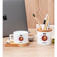 Hediye Dükkanı Kişiye Özel Başak Burcuna Hediye Ahşap Altlıklı Fincan ve Kalemlik