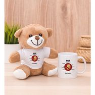 Hediye Dükkanı Kişiye Özel Başak Burcuna Hediye Beyaz Kupa Bardak ve Peluş Ayıcık
