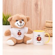 Hediye Dükkanı Kişiye Özel Başak Burcuna Hediye Sarı Kupa Bardak ve Peluş Ayıcık